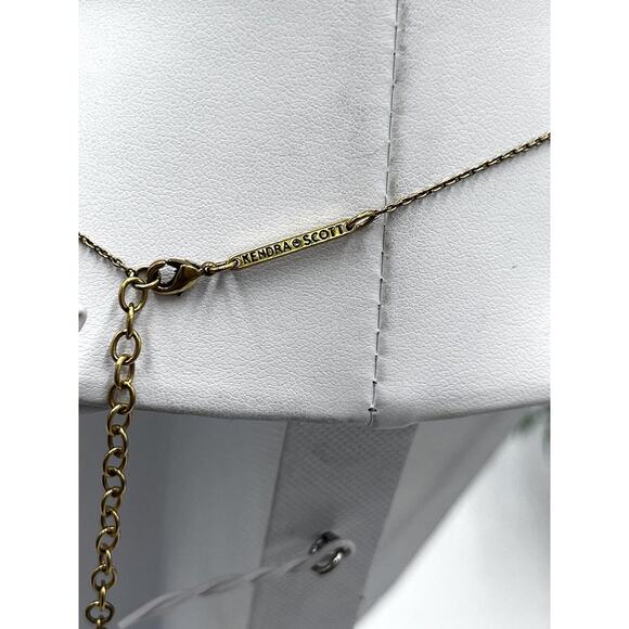 Kendra Scott Margot Vintage Gold Chain And Pendant in White Abalone Necklace - Picture 14 of 16